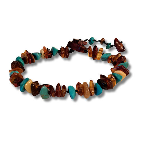 Click to view detail for HW-4012 Bracelet, Beads, Multi-Color Amber TQ $33